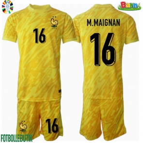 Frankrike Mike Maignan #16 Målvakt Hemmaställ Barn EM 2024 Kortärmad (+ Korta byxor)